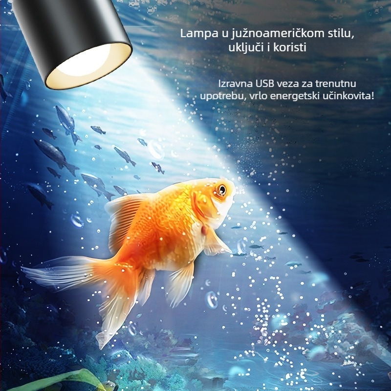 Klip lamp za akvarij, tijelo od plastike i aluminijske legure, topla svjetlost u južnoameričkom stilu, univerzalna cijev bez fokusa, brend Zero can