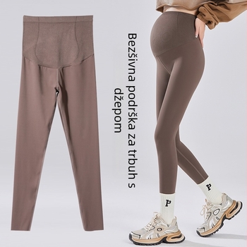 Trudničke joga hlače – visoki pojas bez šavova, dužina 9/10, materijal Nylon/Spandex (70–80% Nylon, <30% Spandex), uski kroj