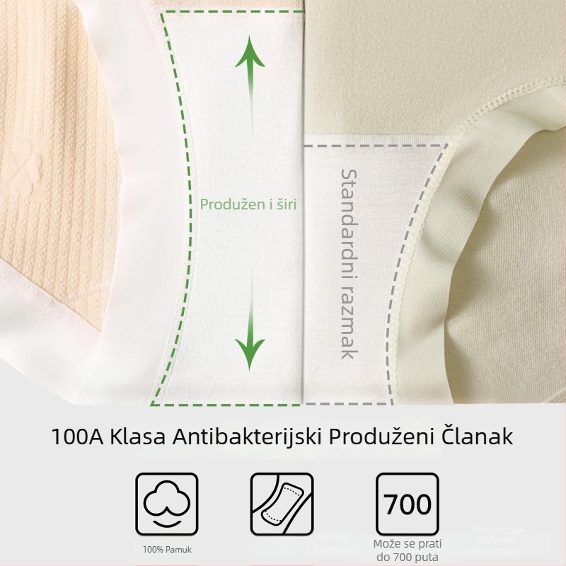 Trudničke gaćice s visokim strukom, 90-95% pamuka, prozračni pleteni materijal, podrška trbuhu, 100% pamuk u području prepona, za trudnice