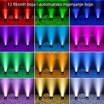 Solarne podvodne LED svjetla za bazen, 6-glava RGB promjena boje, 6V/4W, 4400mAh, Automatski ciklus