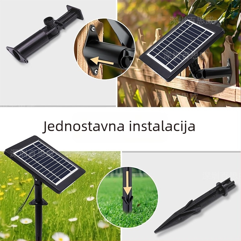 Solarne podvodne LED svjetla za bazen, 6-glava RGB promjena boje, 6V/4W, 4400mAh, Automatski ciklus