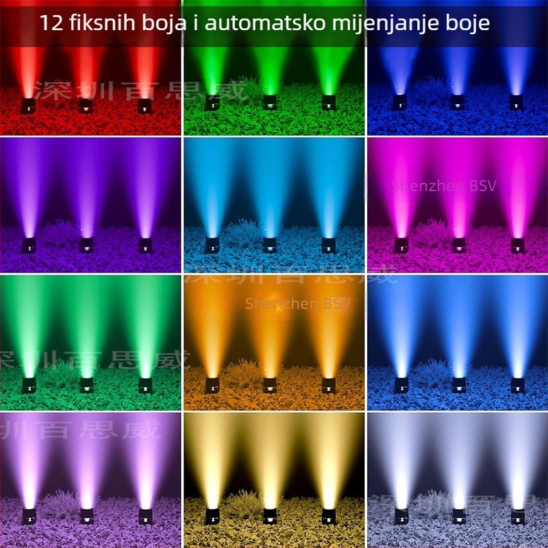 Solarne podvodne LED svjetla za bazen, 6-glava RGB promjena boje, 6V/4W, 4400mAh, Automatski ciklus