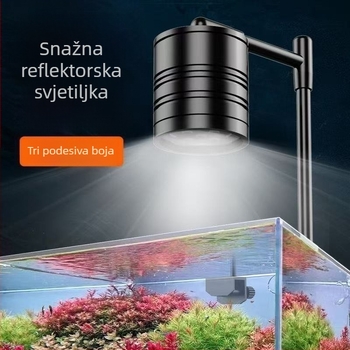 Svjetlo za akvarij od aluminijske legure - Mingqi, 7W, 800 g, za biljke i pejzažni akvarij