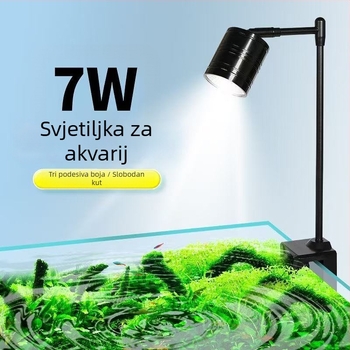 Svjetlo za akvarij od aluminijske legure - Mingqi, 7W, 800 g, za biljke i pejzažni akvarij