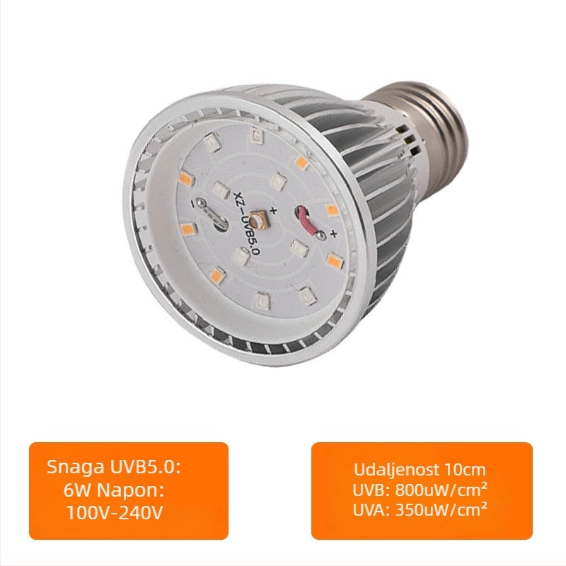 LED reptile basking lamp UVB/UVA, 8W, aluminijsko kućište, 70 g, brenda Line