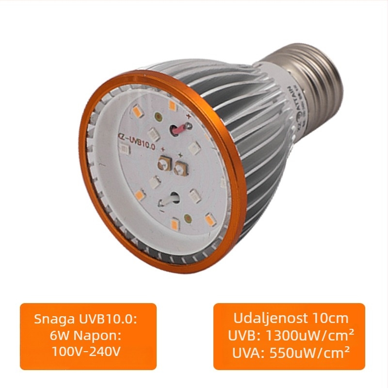 LED reptile basking lamp UVB/UVA, 8W, aluminijsko kućište, 70 g, brenda Line