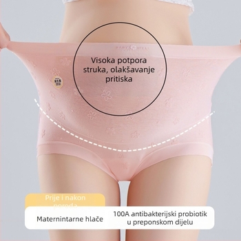 Trudničko donje rublje, visokim strukom za potporu trbuha, prozračni pleteni pamuk, podstava 100% pamuk, model 8101