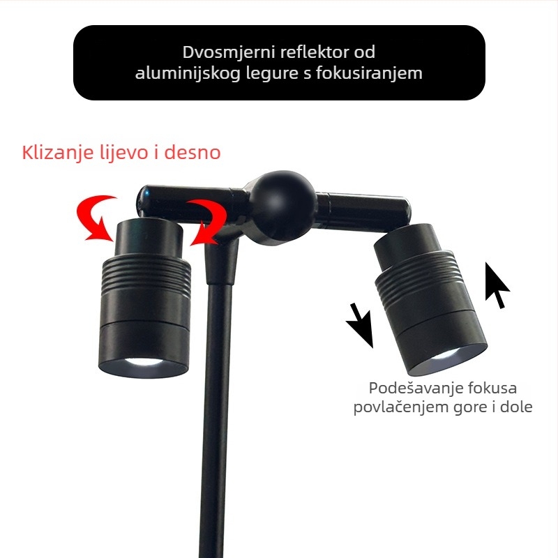 LED rasvjeta za akvarij - dvostruka glava, aluminijeva legura, 6W, energetska ušteda, uređenje krajolika