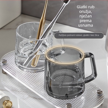 Staklena čašica za ispiranje ustiju – Par za kućnu upotrebu, okrugla, otporna na visoke temperature, jednostranog sloja, model 240826