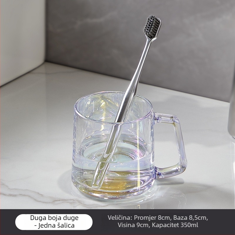 Staklena čašica za ispiranje ustiju – Par za kućnu upotrebu, okrugla, otporna na visoke temperature, jednostranog sloja, model 240826