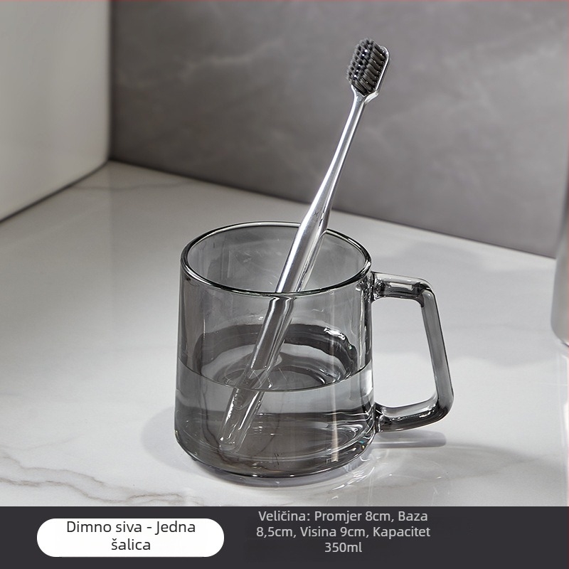 Staklena čašica za ispiranje ustiju – Par za kućnu upotrebu, okrugla, otporna na visoke temperature, jednostranog sloja, model 240826