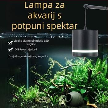 LED rasvjeta za akvarij za vodene biljke, COB LED s punim spektrom, 10W, kućište od aluminijskog legura, viseće svjetlo, 600 g