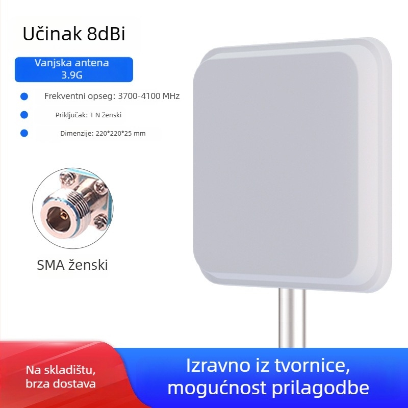 WiFi usmjerena plošna antena, 2.4/5.8 GHz, 18 dBi dobitka, Bridge AP baza stanica