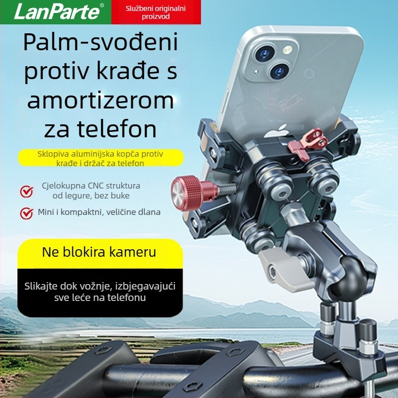 Lanparte držač telefona za električna vozila – legura, stezaljka tipa, mogućnost prilagodbe