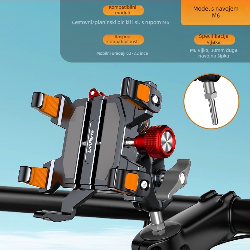 Lanparte držač telefona za električna vozila – legura, stezaljka tipa, mogućnost prilagodbe