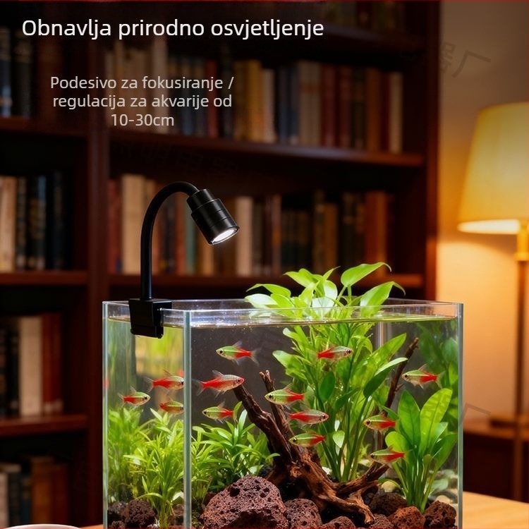 Akvarijska LED COB donja svjetiljka, potpuno spektralna, podesiva, klips svjetlo s lećom za morski akvarij, krajolik s vodnim biljem i koralama