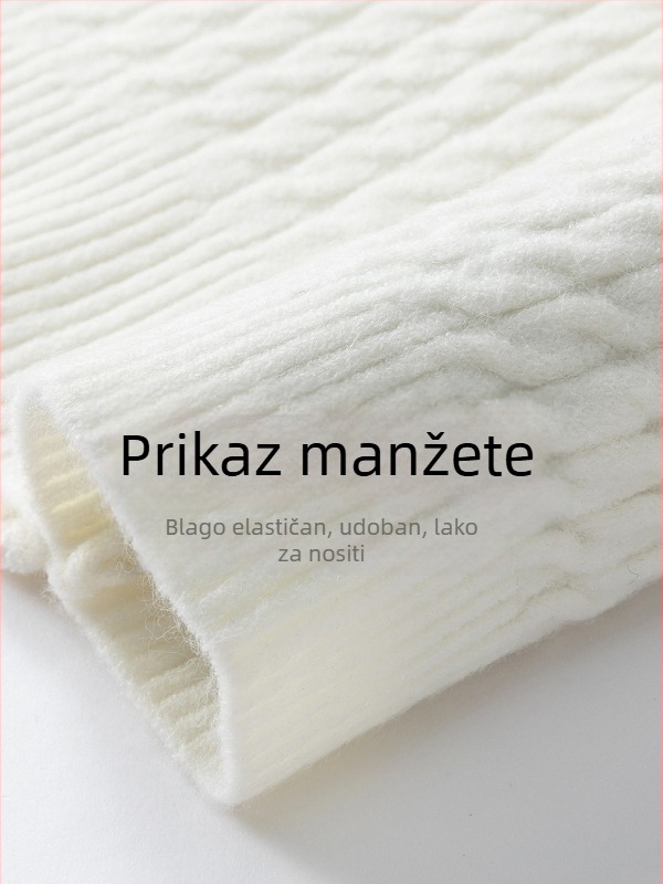 Muški pleteni pulover s ovratnikom košulje – lažni dvodijelni dizajn, labav kroj, dugi rukav, 95% pamuk, prozračan, Zima 2025