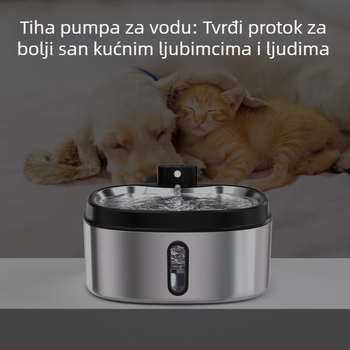 Bežični dispenzer za vodu za kućne ljubimce s indukcijskim senzorom, tiho djelovanje, automatska cirkulacija vode, velik kapacitet, odvojivi dizajn