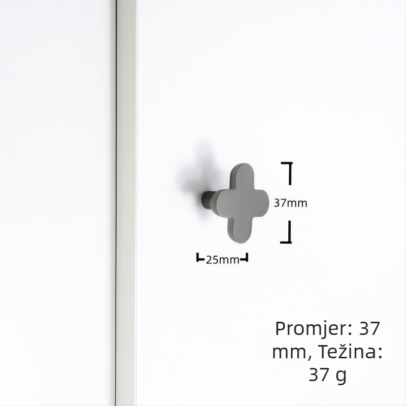 Drška za vrata ormara - moderni minimalistički dizajn, cinkova legura, sferni oblik, lijevanje tlakom, površinska montaža