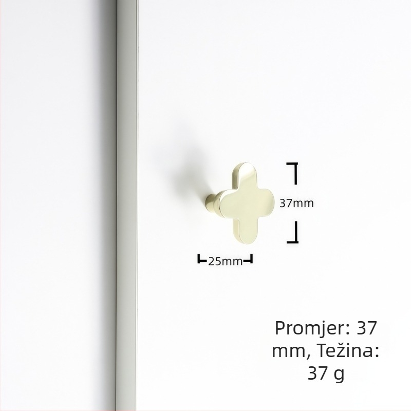Drška za vrata ormara - moderni minimalistički dizajn, cinkova legura, sferni oblik, lijevanje tlakom, površinska montaža