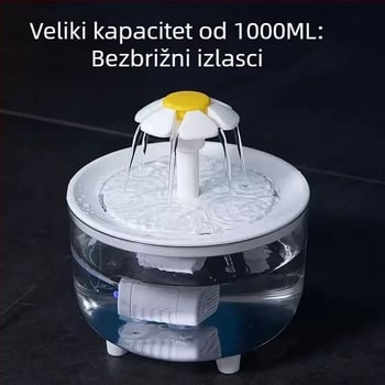 Dispenser za vodu za kućne ljubimce s automatskim kruženjem i filtracijom svježe vode tijekom cijele godine, velik kapacitet za mačke i pse