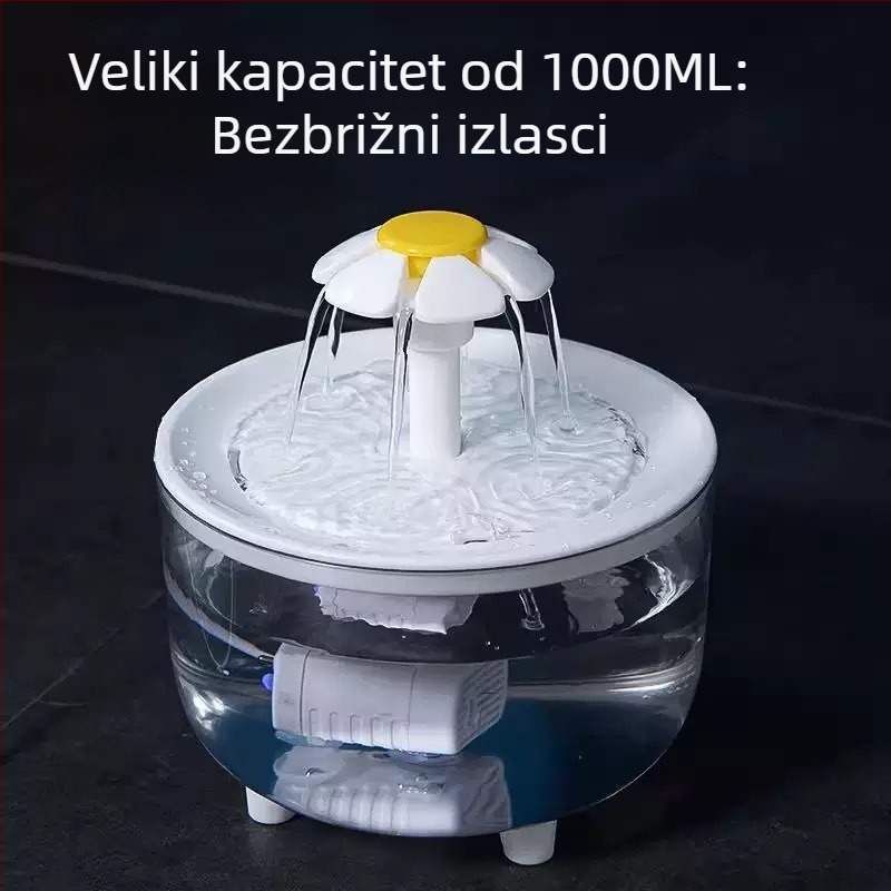Dispenser za vodu za kućne ljubimce s automatskim kruženjem i filtracijom svježe vode tijekom cijele godine, velik kapacitet za mačke i pse