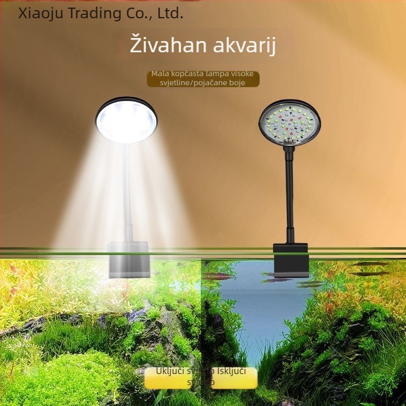 Xiaoju LED klips svjetlo za akvarij, otporno na prskanje, za Betta ribe i akvarijske biljke