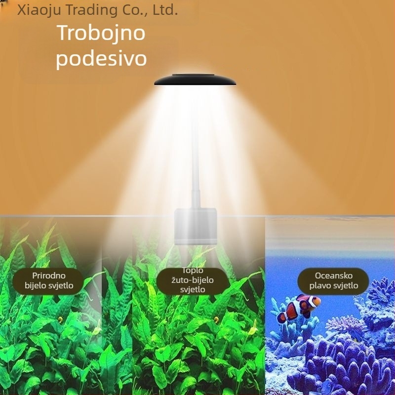 Xiaoju LED klips svjetlo za akvarij, otporno na prskanje, za Betta ribe i akvarijske biljke
