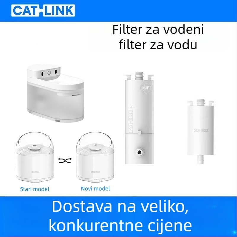 Catlinks Dispenser za vodu za mačke s keramičkim filtrom, bežična ultrafiltracija