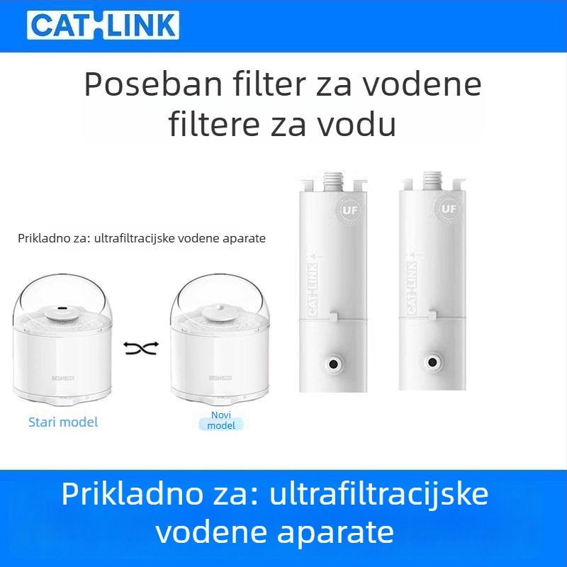 Catlinks Dispenser za vodu za mačke s keramičkim filtrom, bežična ultrafiltracija