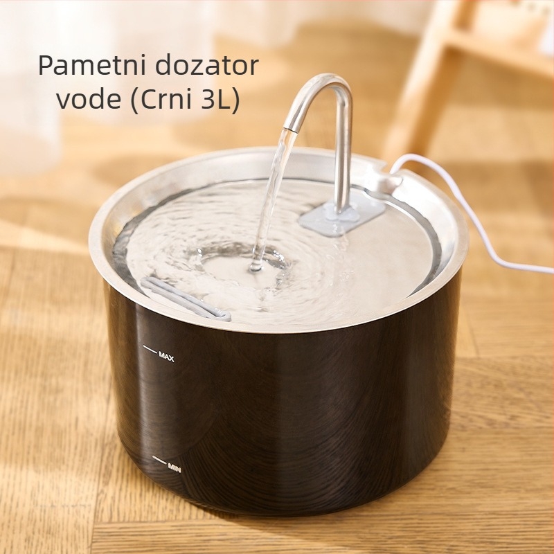 Nehrđajući čelični automatski dispenser vode za mačke s filtracijom i cirkulacijom