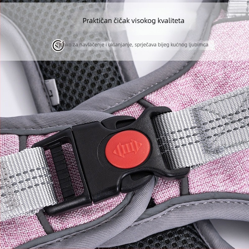 Vanjski pojas za kućne ljubimce s podesivom kopčom, reflektirajući, poliester