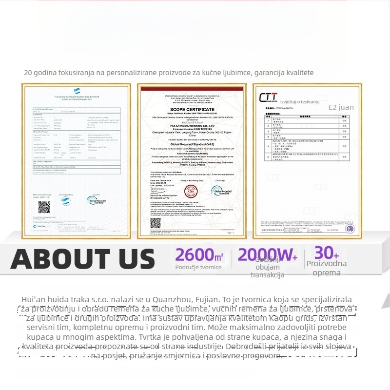 Huida Nylon Reflective Dog Chest Harness with Anti-Choke