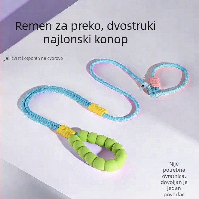 Najlonski kaiš za psa, prilagodljiv crossbody dizajn, bez ruku, višenamjenski trakijski pojas