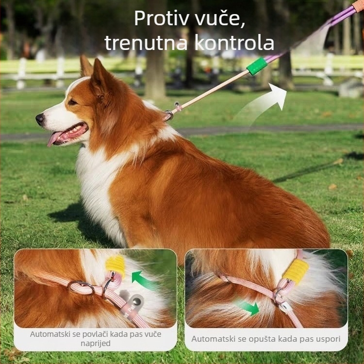 Najlonski kaiš za psa, prilagodljiv crossbody dizajn, bez ruku, višenamjenski trakijski pojas