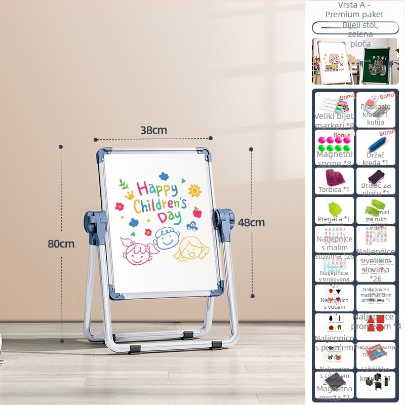 Rainbow magnetska dvostruka ploča za crtanje za djecu s izbrisivom površinom