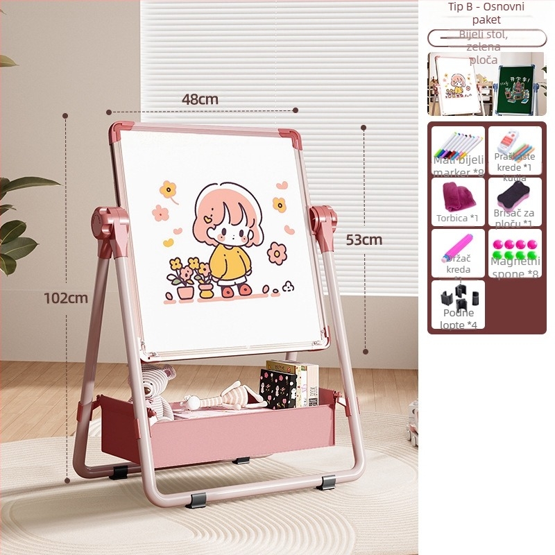 Rainbow magnetska dvostruka ploča za crtanje za djecu s izbrisivom površinom