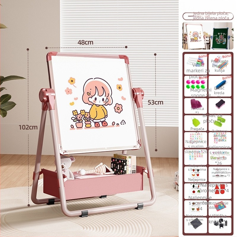 Rainbow magnetska dvostruka ploča za crtanje za djecu s izbrisivom površinom
