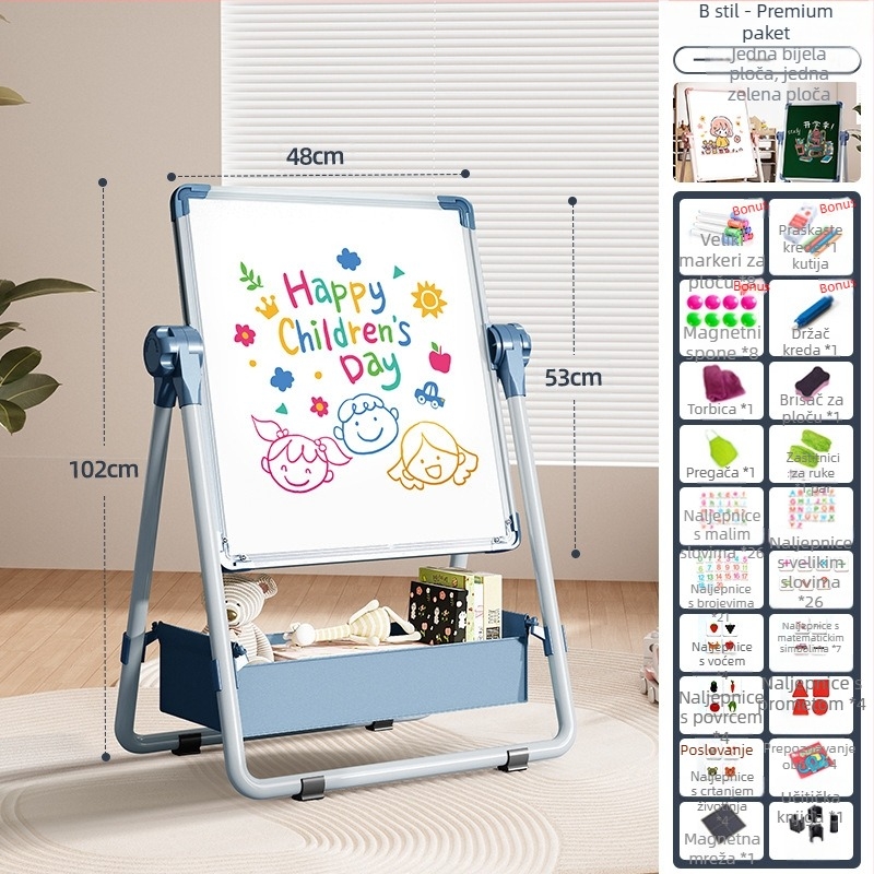 Rainbow magnetska dvostruka ploča za crtanje za djecu s izbrisivom površinom