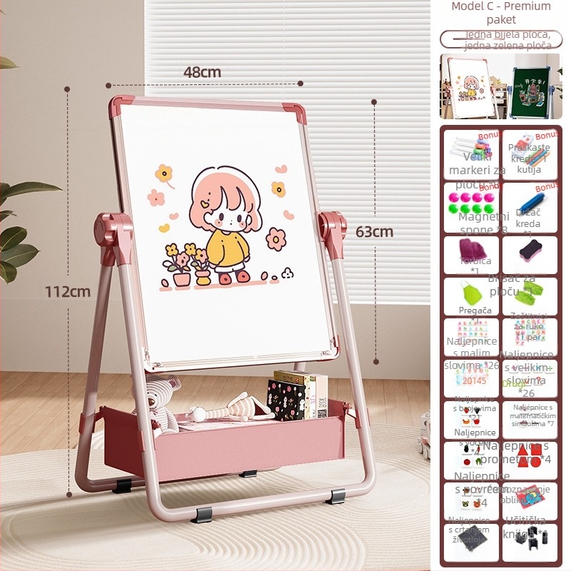 Rainbow magnetska dvostruka ploča za crtanje za djecu s izbrisivom površinom