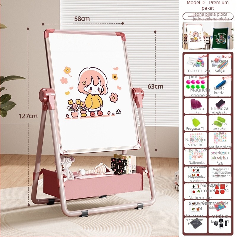 Rainbow magnetska dvostruka ploča za crtanje za djecu s izbrisivom površinom