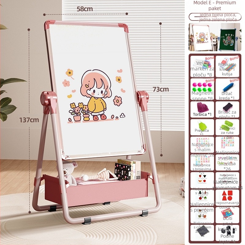 Rainbow magnetska dvostruka ploča za crtanje za djecu s izbrisivom površinom