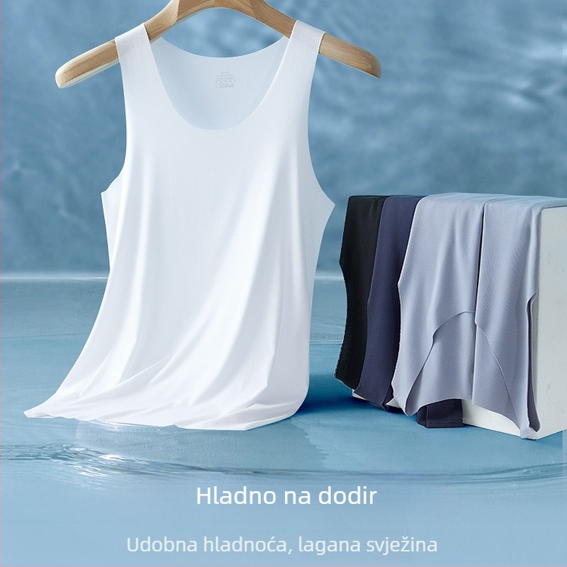 Muški tank top s širokim ramenima, Modal, 90–95% Modal sadržaja, Debeli materijal 251–300 g/m², Okrugli izrez, Ljeto