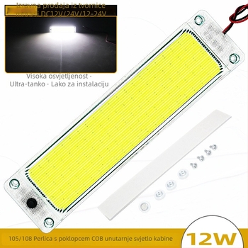 Kamionsko COB svjetlo odjeljka, 12-24V, model ZS-3378, PC kućište, aluminijska baza, bakreni vodič, prilagodljivo