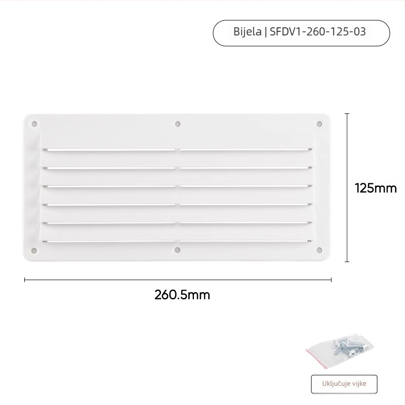 Yumu RV izlaz za prozorsku ventilaciju, gornje montiran kružni ventil s lamelom, tih rad