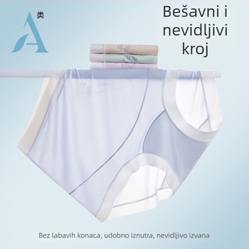 Hlače za trudnoće s visokim strukom i panelom za trbuh, 10A antibakterijske, lagani ljetni materijal Ice Silk