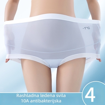 Hlače za trudnoće s visokim strukom i panelom za trbuh, 10A antibakterijske, lagani ljetni materijal Ice Silk