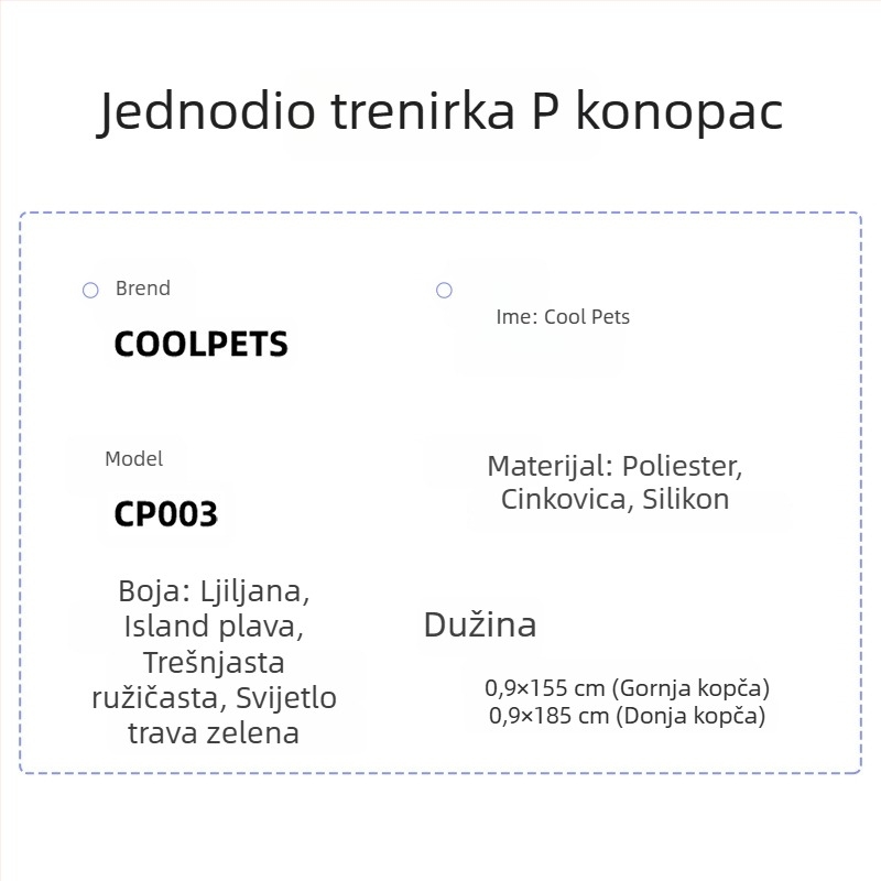COOLPETS Povlačno uže za pse – Poliester, Neproširivo (Brand: COOLPETS; Materijal: Poliester; Proširivo: Ne)