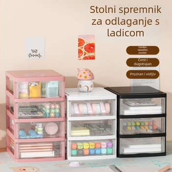 Stolna ladica za pohranu, prozirni plastični organizator za kozmetiku i uredski pribor