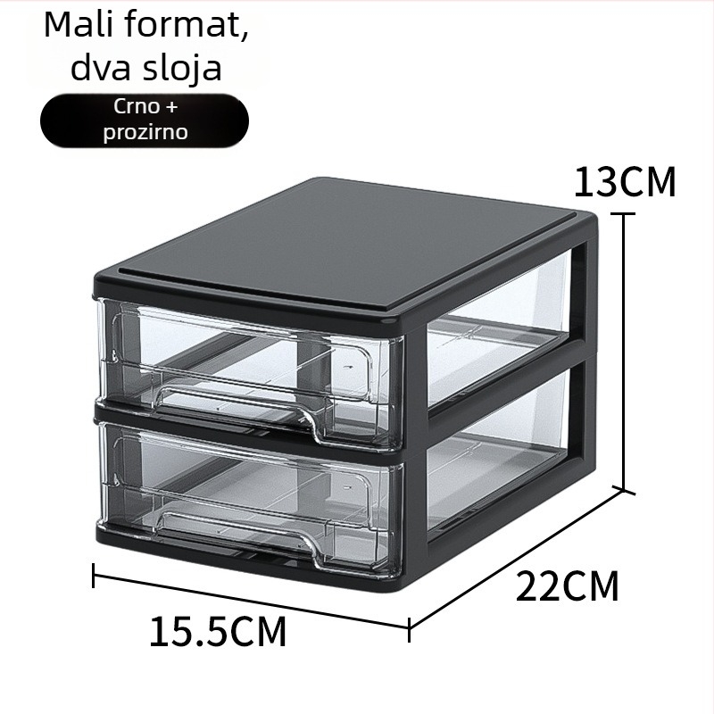 Stolna ladica za pohranu, prozirni plastični organizator za kozmetiku i uredski pribor